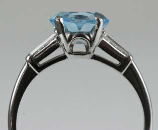 Topaz Diamond Platinum Ring