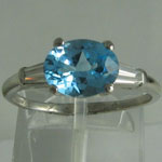 Topaz Diamond Platinum Ring