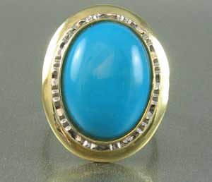 Cabochon Persian Turquoise Ring