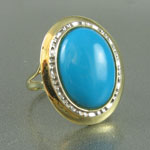 Cabochon Persian Turquoise Ring