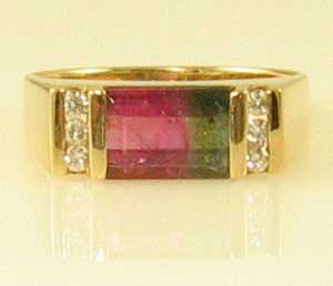 Watermelon Tourmaline Ring
