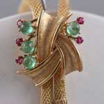 Gold Lariat Emerald Necklace