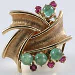 Big Swirl Gold Emerald Ring