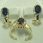Vintage Sapphire Ring Earrings Matching