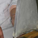 silk fiber being stretched