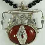 tuareg carnelian agate and silver necklace from Morocco image