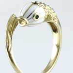 Estate Enamel Fish Ring