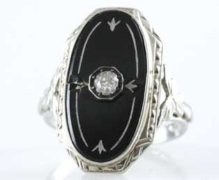 Antique Black Onyx Ring