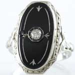 Antique Black Onyx Ring