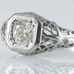 Estate Solitaire Filigree Engagement Ring
