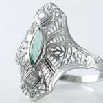 Art Deco Emerald Dinner Ring
