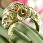 Rams Head Gold Ring