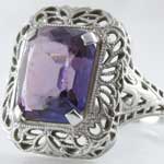 Estate Amethyst FIligree Ring
