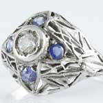Art Deco Diamond Filigree Ring