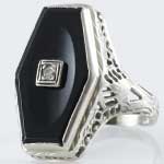 Art Deco Black Onyx Ring