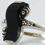 Estate Black Onyx Gold Ring