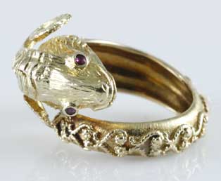 Zolotas Rams Head Gold Ring