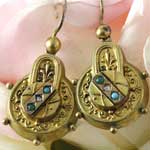 Antique Turquoise Diamond Earrings