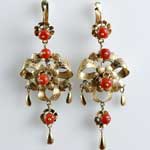 Antique Orange Coral Earrings