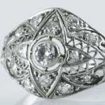 Antique Diamond Filigree Ring