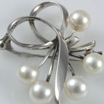 Mikimoto Pearls Silver Brooch