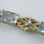 Aquamarine Diamond Gold Bracelet