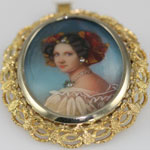 Miniature Painting Pendant Brooch