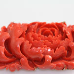 Carved Coral Brooch