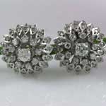 Round Diamond Cluster Earrings