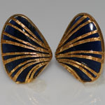 Enamel Seashell Gold Earrings