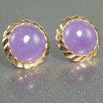Lavender Jade Cabochon Earrings