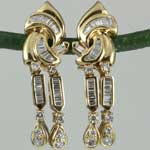 Diamond Baguette Dangling Earrings