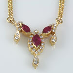 Vintage Ruby Diamond Gold Necklace