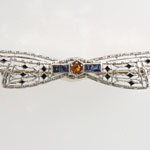 Deco Filigree Bow Brooch