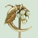 Crescent Seed Pearl Tie Pin