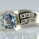 Vintage Aquamarine Diamond Ring