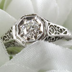 Old Diamond Filigree Wedding Ring