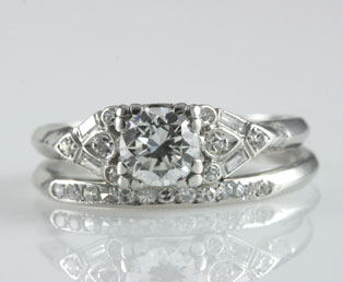 Estate Platinum Diamond Bridal Set