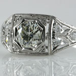 Ladies Diamond Gold Filigree Wedding Ring