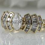 Marquise Diamond Matching Wedding Set
