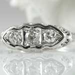 Three Diamond Engagement Ring