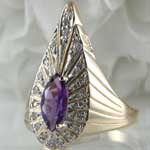 Erte Peacock Amethyst Ring