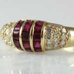 Estate Ruby Diamond Band