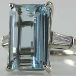 Big Aquamarine Diamond Ring