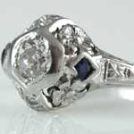 Estate Floral Wedding Ring