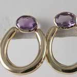 Amethyst Gold Loop Earrings