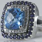Levian Blue Topaz Sapphire Ring