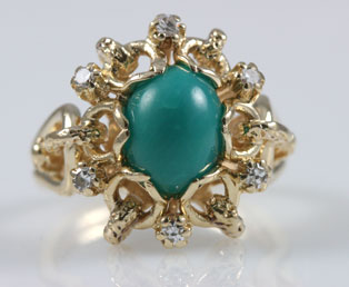 Turquoise Diamond Gold Ring