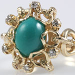 Turquoise Diamond Gold Ring