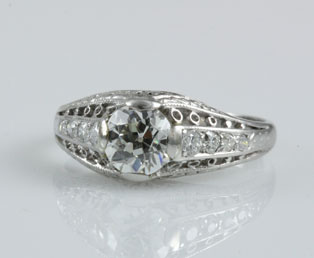 Antique Diamond Platinum Wedding Ring